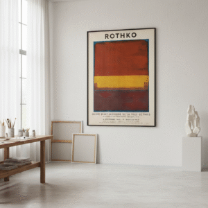 1962 abstract art exhibition poster featuring color field style composition