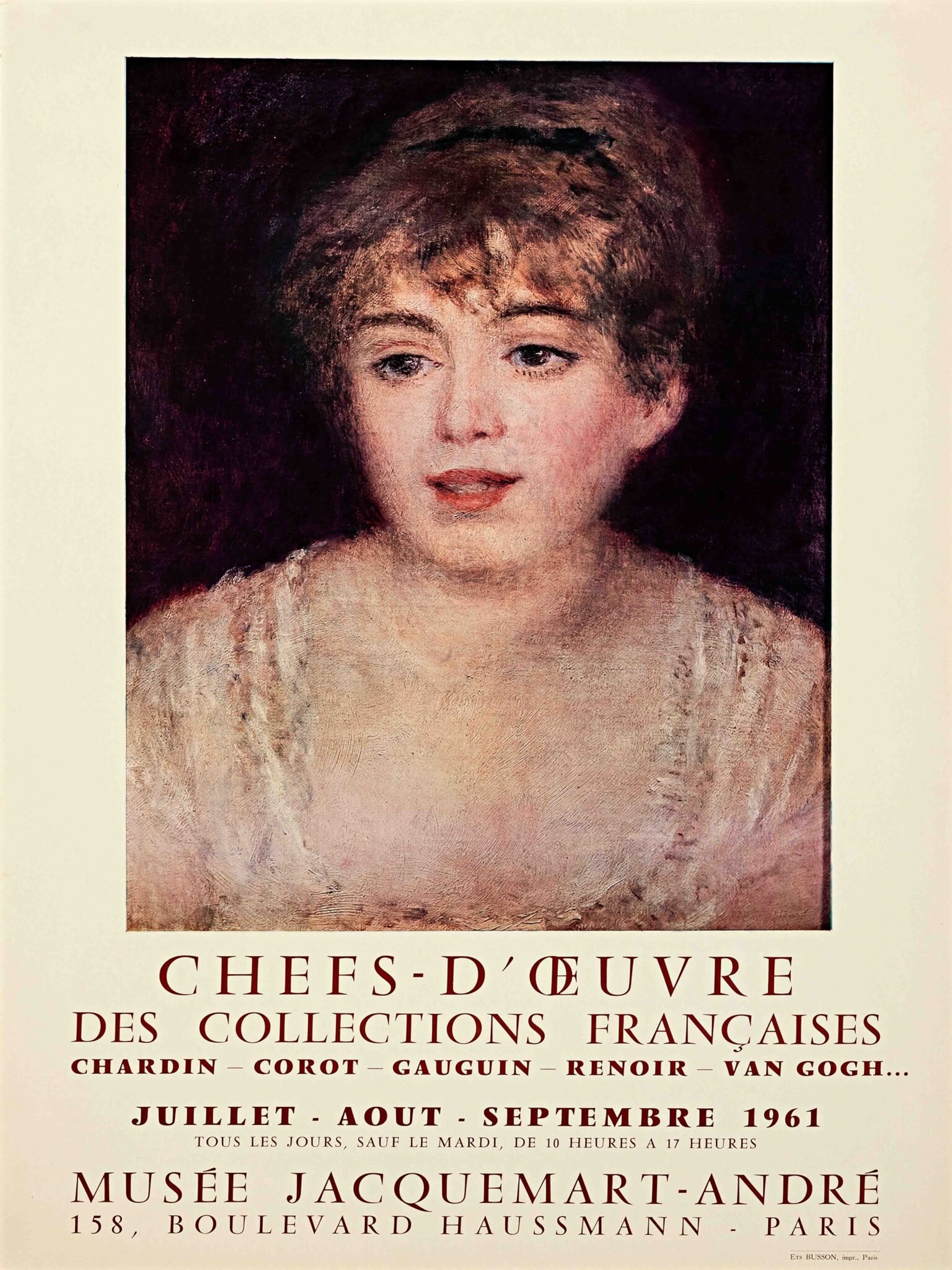 Vintage 1961 Art Poster – Retro French Gallery Exhibition Print